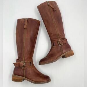Seychelles Slap on the Wrist Whiskey Riding Boots leather tall buckle brown
